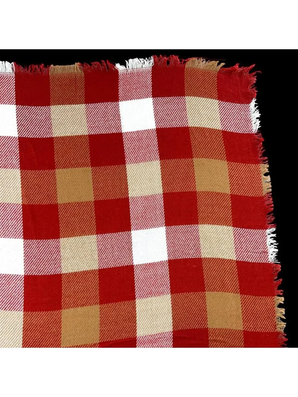 Red Plaid Checkered Scarf Picnic Blanket